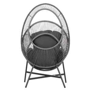ΠΟΛΥΘΡΟΝΑ-ΦΩΛΙΑ RULER HM6506.01 ΓΚΡΙ ΜΕΤΑΛΛΟ-P.E.RATTAN-ΜΑΞΙΛΑΡΙΑ 90x85x154Υεκ - Pakobazaar