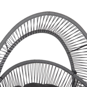ΠΟΛΥΘΡΟΝΑ-ΦΩΛΙΑ RULER HM6506.01 ΓΚΡΙ ΜΕΤΑΛΛΟ-P.E.RATTAN-ΜΑΞΙΛΑΡΙΑ 90x85x154Υεκ - Pakobazaar