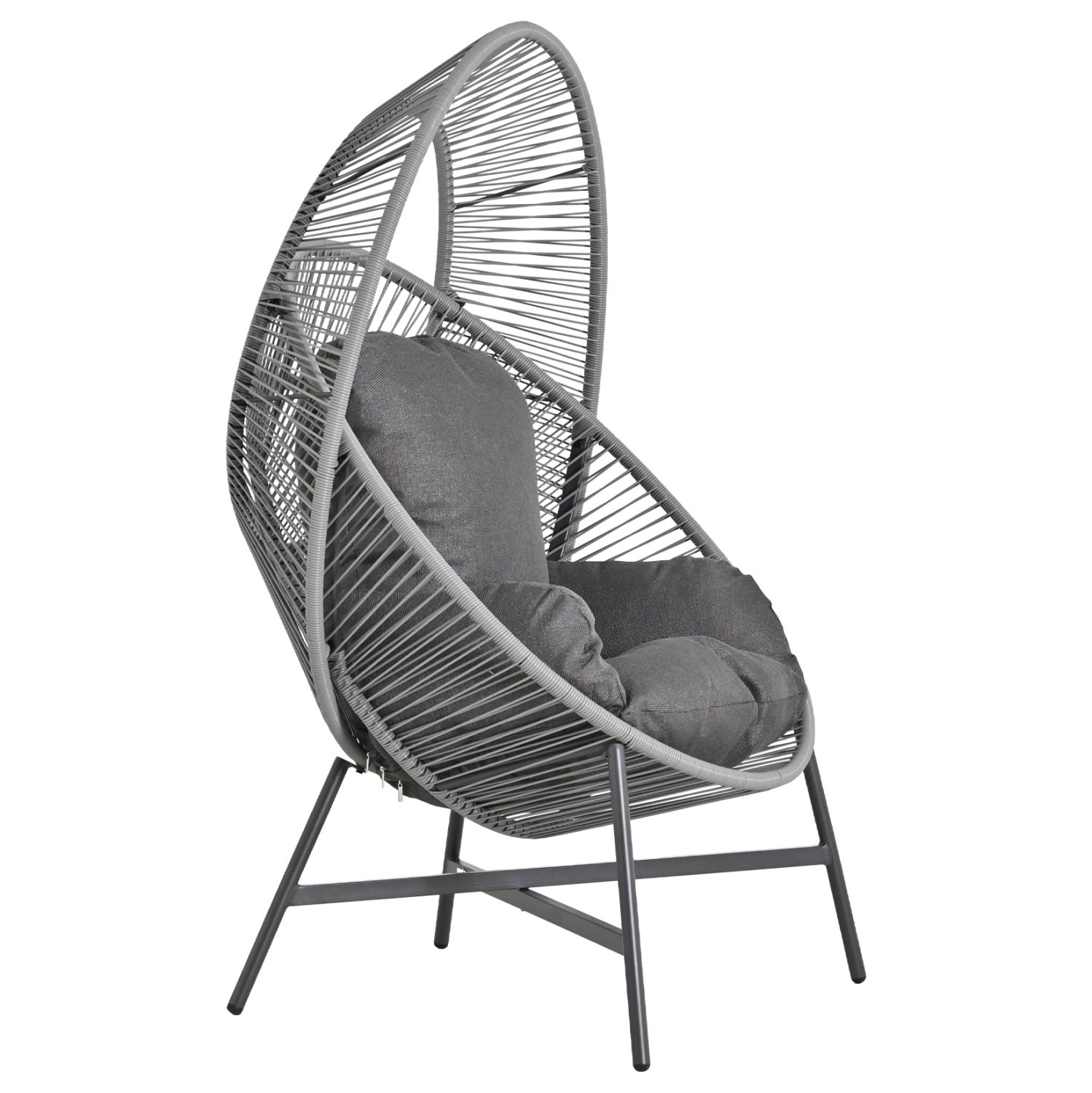 ΠΟΛΥΘΡΟΝΑ-ΦΩΛΙΑ RULER HM6506.01 ΓΚΡΙ ΜΕΤΑΛΛΟ-P.E.RATTAN-ΜΑΞΙΛΑΡΙΑ 90x85x149Υεκ - Pakobazaar