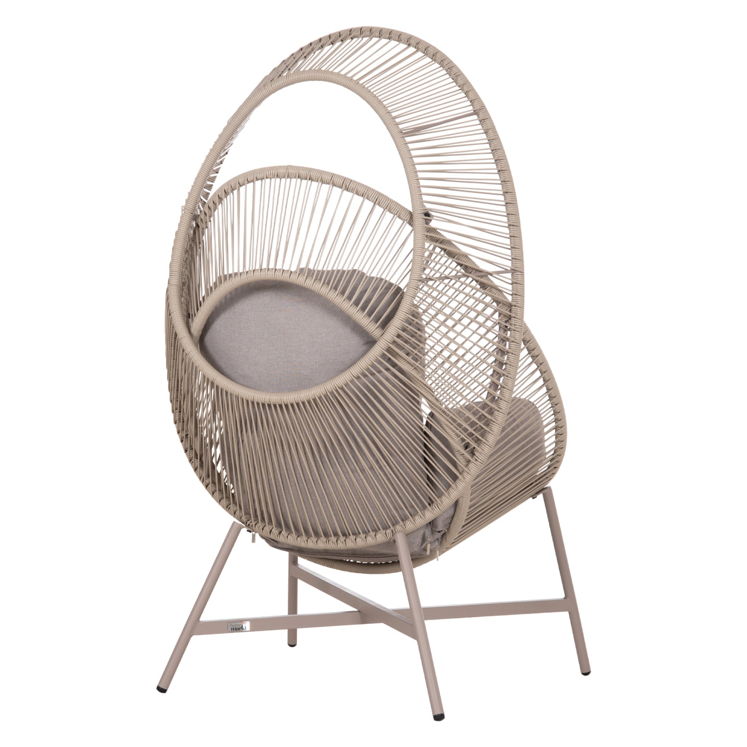 ΠΟΛΥΘΡΟΝΑ-ΦΩΛΙΑ RULER HM6506.02 ΜΟΚΑ ΜΕΤΑΛΛΟ-P.E.RATTAN--ΓΚΡΙ ΜΑΞΙΛΑΡΙΑ 90x85x154Υεκ - Pakobazaar