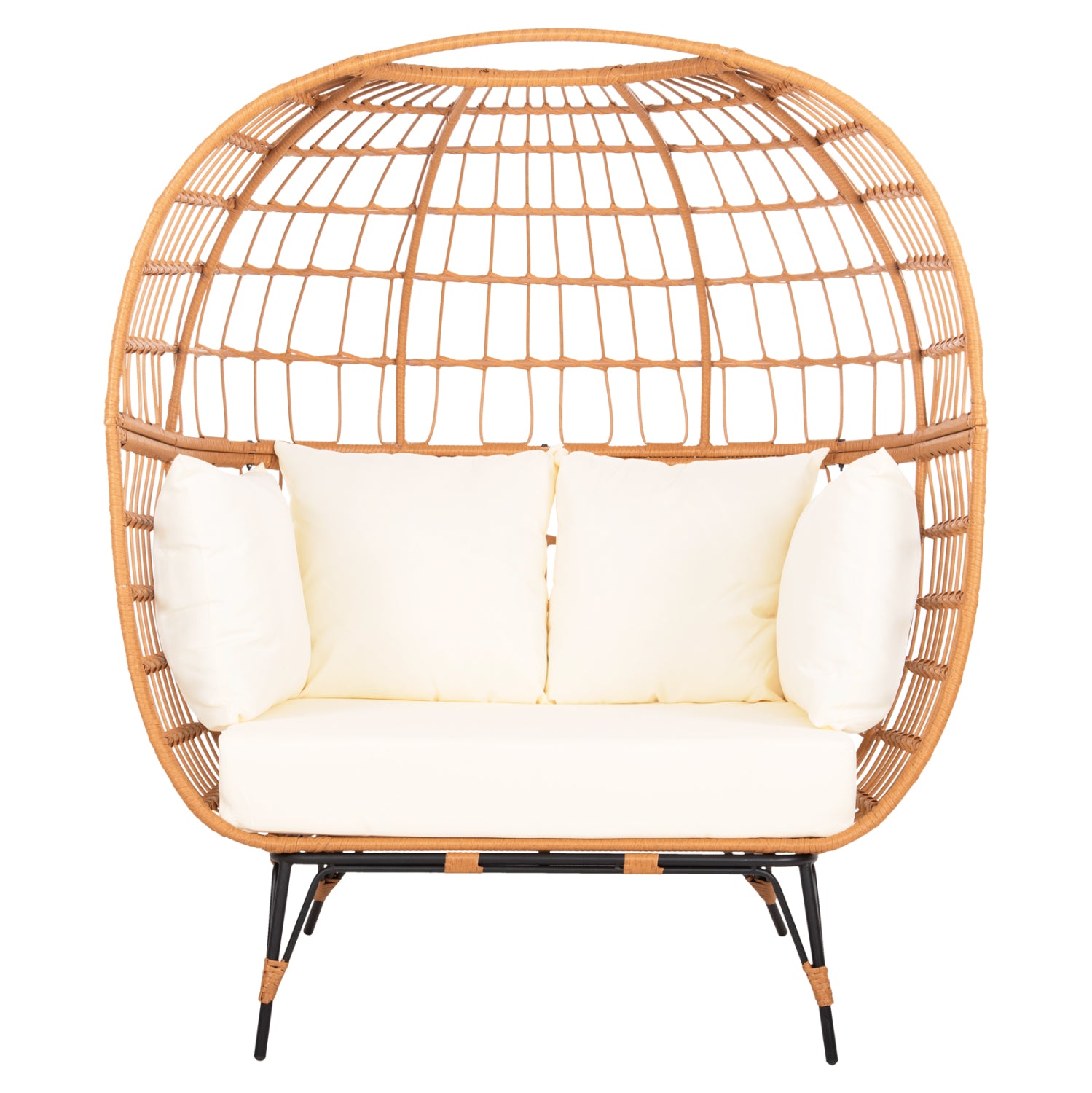 ΠΟΛΥΘΡΟΝΑ ΦΩΛΙΑ MIAMI 2 ΑΤΟΜΩΝ ΤΥΠΟΥ RATTAN HM5870.11 132.5x90x154Υεκ - Pakobazaar