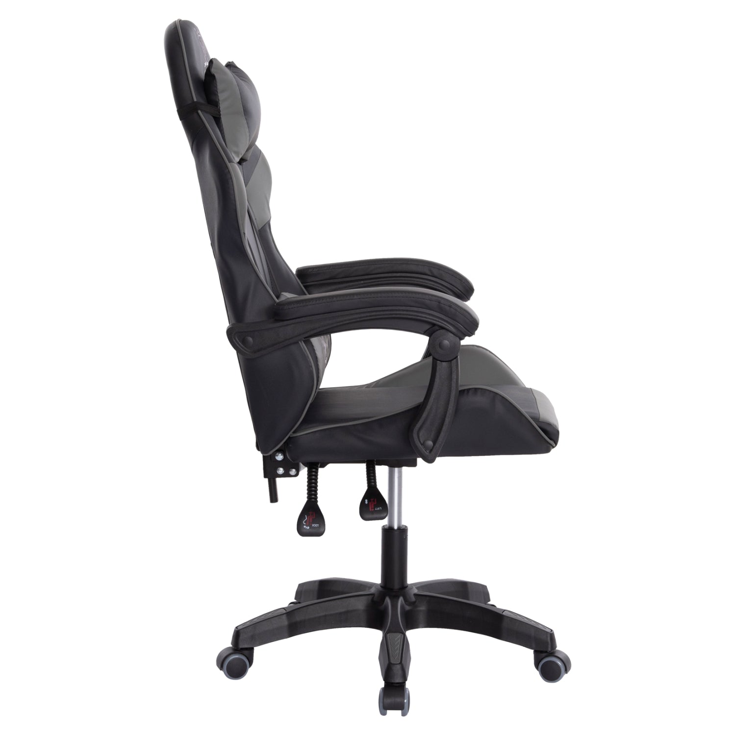 ΠΟΛΥΘΡΟΝΑ GAMING DARREN HM1203.10 ΜΑΥΡΟ-ΓΚΡΙ PVC 60x60x120Υεκ. - Pakobazaar