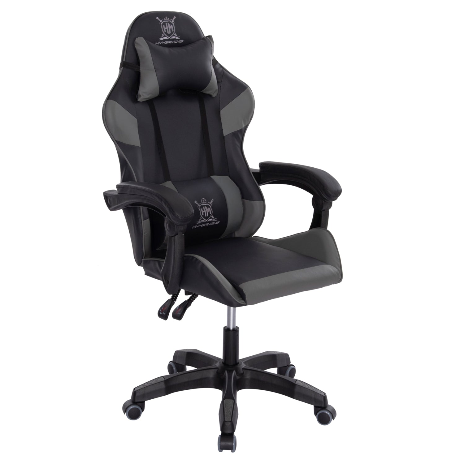 ΠΟΛΥΘΡΟΝΑ GAMING DARREN HM1203.10 ΜΑΥΡΟ-ΓΚΡΙ PVC 60x60x120Υεκ. - Pakobazaar