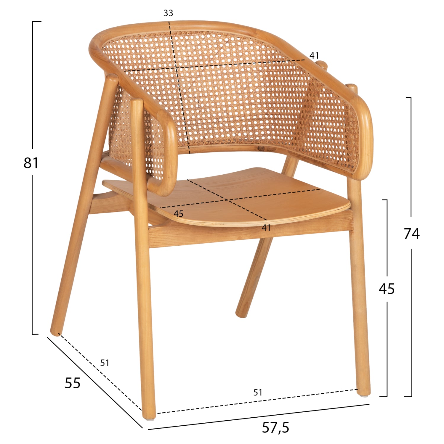 ΠΟΛΥΘΡΟΝΑ KENLEE HM9872 ΦΡΑΞΙΝΟΣ ΚΑΙ ΦΥΣΙΚΟ RATTAN RATTAN ΣΕ ΦΥΣΙΚΟ 57,5x55x81Yεκ. - Pakobazaar