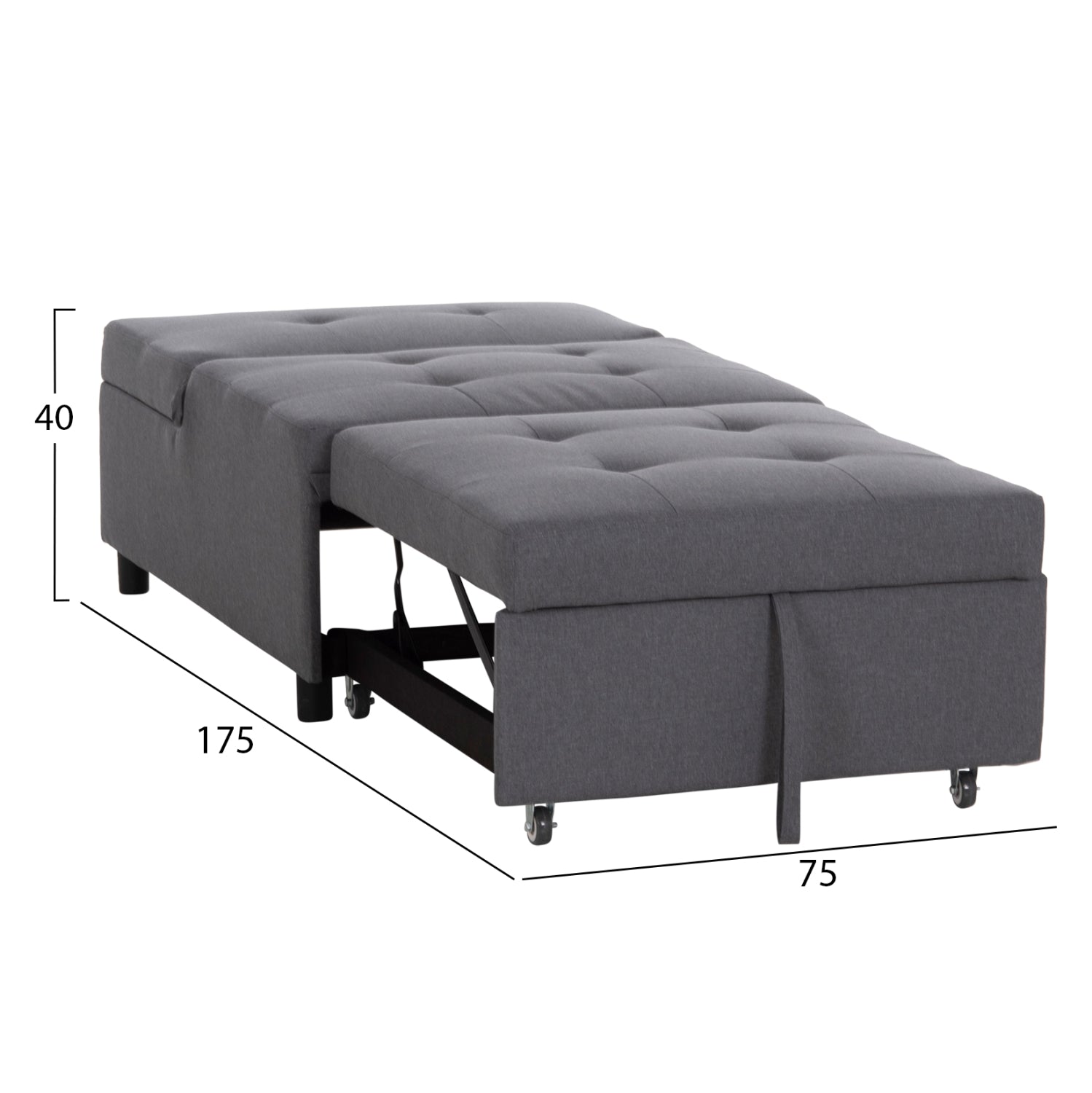 ΠΟΛΥΘΡΟΝΑ-ΚΡΕΒΑΤΙ LIBRE HM3295.01 ΓΚΡΙ ΥΦΑΣΜΑ 75x106x87Υεκ. - Pakobazaar