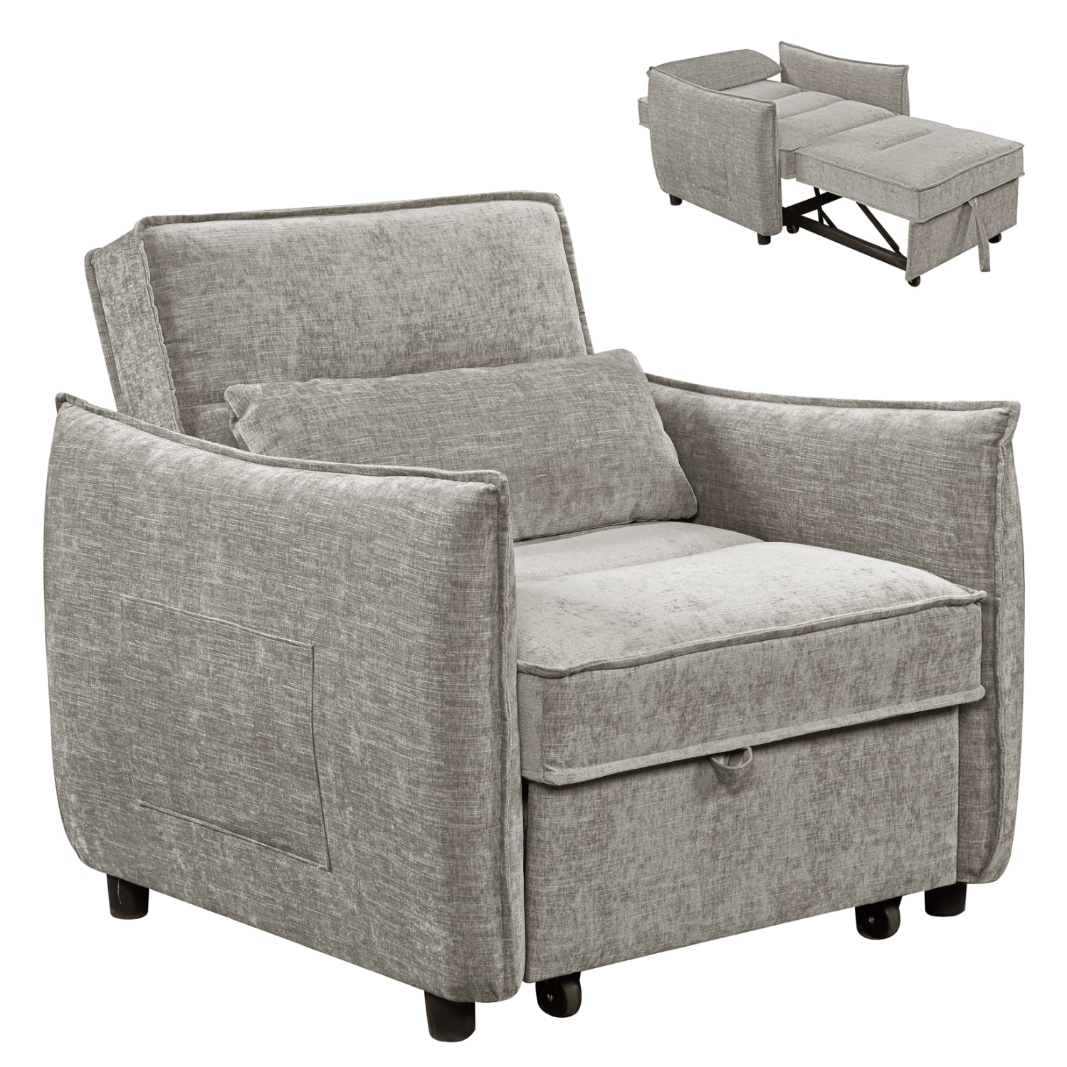 ΠΟΛΥΘΡΟΝΑ-ΚΡΕΒΑΤΙ ORYN HM3307.03 ΜΠΕΖ ΥΦΑΣΜΑ 89x85x84Υεκ. - Pakobazaar