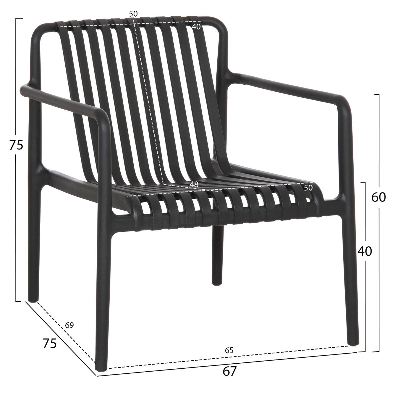 ΠΟΛΥΘΡΟΝΑ LOUNGE ΕΞΩΤ.ΧΩΡΟΥ MALEN HM6626.02 ΜΑΥΡΟ ΠΟΛΥΠΡΟΠΥΛΕΝΙΟ 67x75x75Υεκ - Pakobazaar