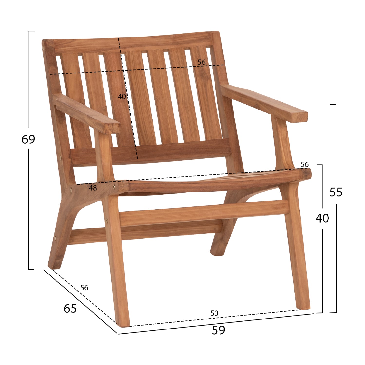 ΠΟΛΥΘΡΟΝΑ LOUNGE ARANIA HM6617 ΞΥΛΟ TEAK ΣΕ ΦΥΣΙΚΟ 59x65x69Υεκ. - Pakobazaar