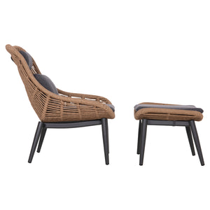 ΠΟΛΥΘΡΟΝΑ LOUNGE ΜΕ ΥΠΟΠΟΔΙΟ REMVAZZO HM6561.01 ΑΛΟΥΜΙΝΙΟ ΓΚΡΙ--WICKER 90x85x96Υεκ - Pakobazaar