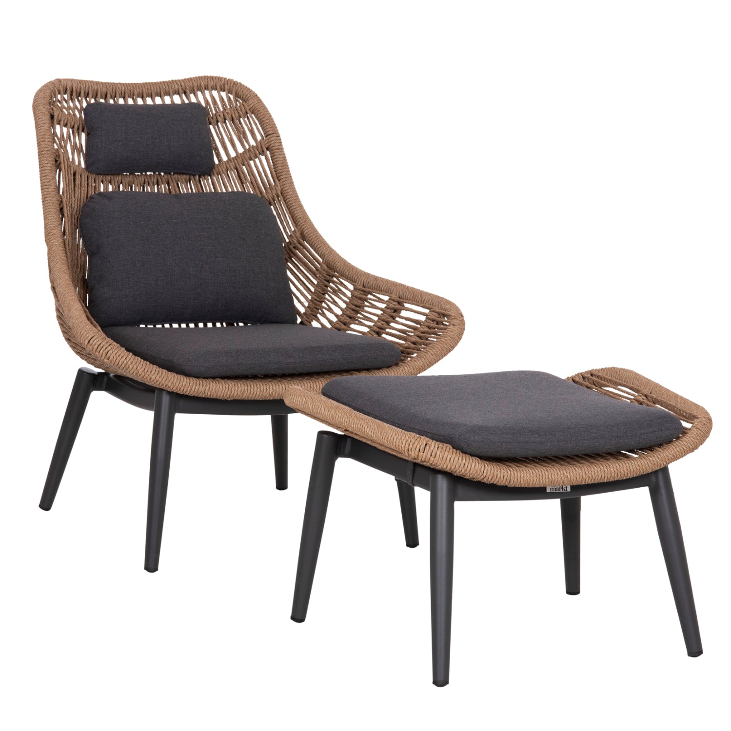 ΠΟΛΥΘΡΟΝΑ LOUNGE ΜΕ ΥΠΟΠΟΔΙΟ REMVAZZO HM6561.01 ΑΛΟΥΜΙΝΙΟ ΓΚΡΙ--WICKER 90x85x96Υεκ - Pakobazaar
