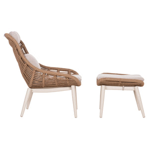 ΠΟΛΥΘΡΟΝΑ LOUNGE ΜΕ ΥΠΟΠΟΔΙΟ REMVAZZO HM6561.02 ΑΛΟΥΜΙΝΙΟ ΜΠΕΖ--WICKER 90x85x96Υεκ - Pakobazaar