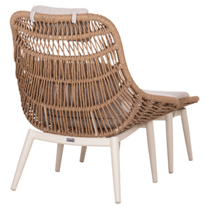 ΠΟΛΥΘΡΟΝΑ LOUNGE ΜΕ ΥΠΟΠΟΔΙΟ REMVAZZO HM6561.02 ΑΛΟΥΜΙΝΙΟ ΜΠΕΖ--WICKER 90x85x96Υεκ - Pakobazaar