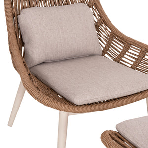 ΠΟΛΥΘΡΟΝΑ LOUNGE ΜΕ ΥΠΟΠΟΔΙΟ REMVAZZO HM6561.02 ΑΛΟΥΜΙΝΙΟ ΜΠΕΖ--WICKER 90x85x96Υεκ - Pakobazaar