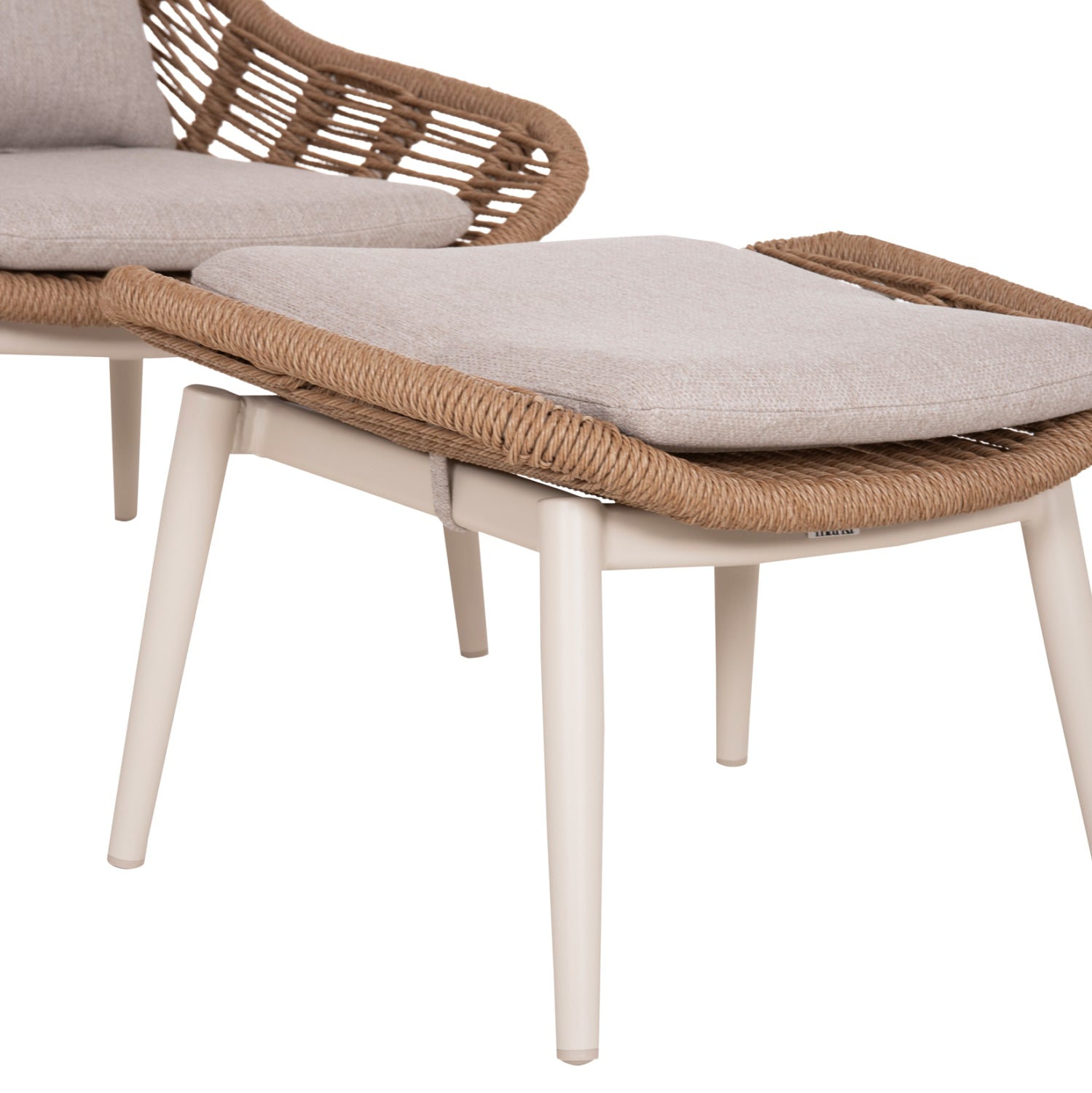 ΠΟΛΥΘΡΟΝΑ LOUNGE ΜΕ ΥΠΟΠΟΔΙΟ REMVAZZO HM6561.02 ΑΛΟΥΜΙΝΙΟ ΜΠΕΖ--WICKER 90x85x96Υεκ - Pakobazaar