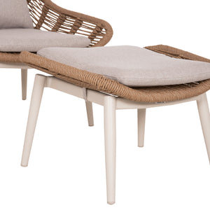 ΠΟΛΥΘΡΟΝΑ LOUNGE ΜΕ ΥΠΟΠΟΔΙΟ REMVAZZO HM6561.02 ΑΛΟΥΜΙΝΙΟ ΜΠΕΖ--WICKER 90x85x96Υεκ - Pakobazaar