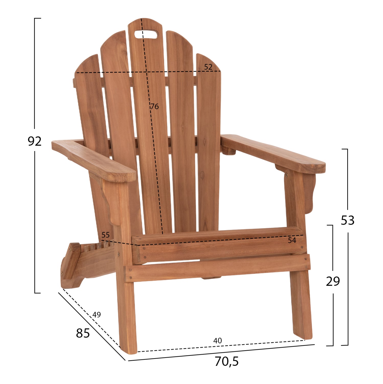 ΠΟΛΥΘΡΟΝΑ LOUNGE ΠΤΥΣΣΟΜΕΝΗ SKALL HM6619 ΞΥΛΟ TEAK ΦΥΣΙΚΟ 70.5x85x92Υεκ. - Pakobazaar