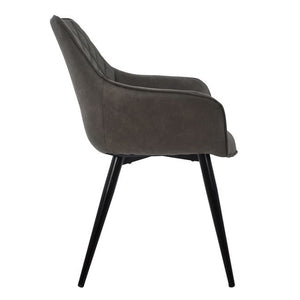 ΠΟΛΥΘΡΟΝΑ MANDO HM8006.10 ΜΕ ΓΚΡΙ NUBUCK ΥΦΑΣΜΑ 60x60x84 εκ. - Pakobazaar