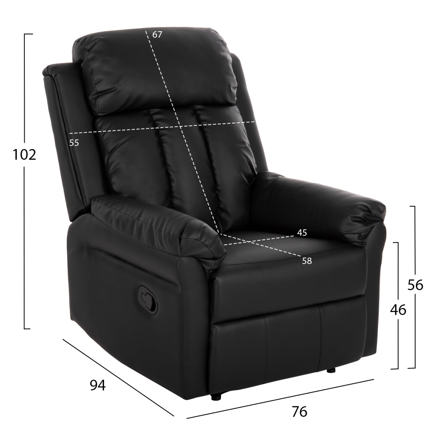 ΠΟΛΥΘΡΟΝΑ ΜΑΣΑΖ HAPPER HM9785.11 ΜΑΥΡΟ PU 76x94x102Υ εκ. - Pakobazaar