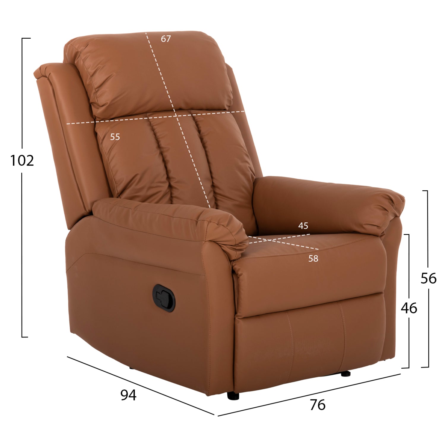 ΠΟΛΥΘΡΟΝΑ ΜΑΣΑΖ HAPPER HM9785.12 ΚΑΦΕ PU 76x94x102Υ εκ. - Pakobazaar