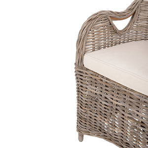 ΠΟΛΥΘΡΟΝΑ ΜΕ ΕΚΡΟΥ ΜΑΞΙΛΑΡΙ KEYLA HM9536 ΚΑΦΕ RATTAN 63x65x87Υεκ. - Pakobazaar