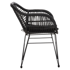 ΠΟΛΥΘΡΟΝΑ ΜΕ ΜΑΞΙΛΑΡΙ ΜΕΤΑΛΛΙΚΗ ALLEGRA HM5450.32 ΜΕ WICKER ΜΑΥΡΟ 58x59x82Υεκ. - Pakobazaar