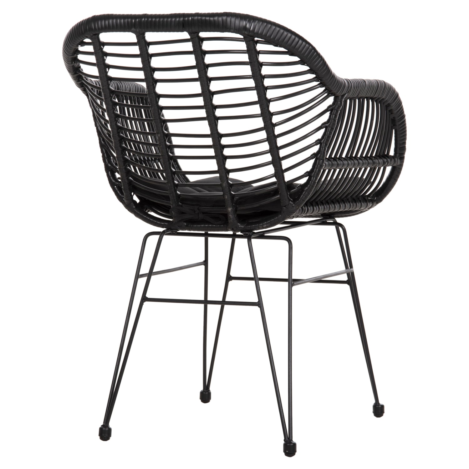 ΠΟΛΥΘΡΟΝΑ ΜΕ ΜΑΞΙΛΑΡΙ ΜΕΤΑΛΛΙΚΗ ALLEGRA HM5450.32 ΜΕ WICKER ΜΑΥΡΟ 58x59x82Υεκ. - Pakobazaar
