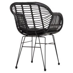 ΠΟΛΥΘΡΟΝΑ ΜΕ ΜΑΞΙΛΑΡΙ ΜΕΤΑΛΛΙΚΗ ALLEGRA HM5450.32 ΜΕ WICKER ΜΑΥΡΟ 58x59x82Υεκ. - Pakobazaar