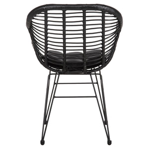 ΠΟΛΥΘΡΟΝΑ ΜΕ ΜΑΞΙΛΑΡΙ ΜΕΤΑΛΛΙΚΗ ALLEGRA HM5450.32 ΜΕ WICKER ΜΑΥΡΟ 58x59x82Υεκ. - Pakobazaar