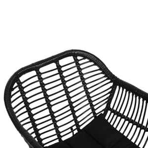 ΠΟΛΥΘΡΟΝΑ ΜΕ ΜΑΞΙΛΑΡΙ ΜΕΤΑΛΛΙΚΗ ALLEGRA HM5450.32 ΜΕ WICKER ΜΑΥΡΟ 58x59x82Υεκ. - Pakobazaar