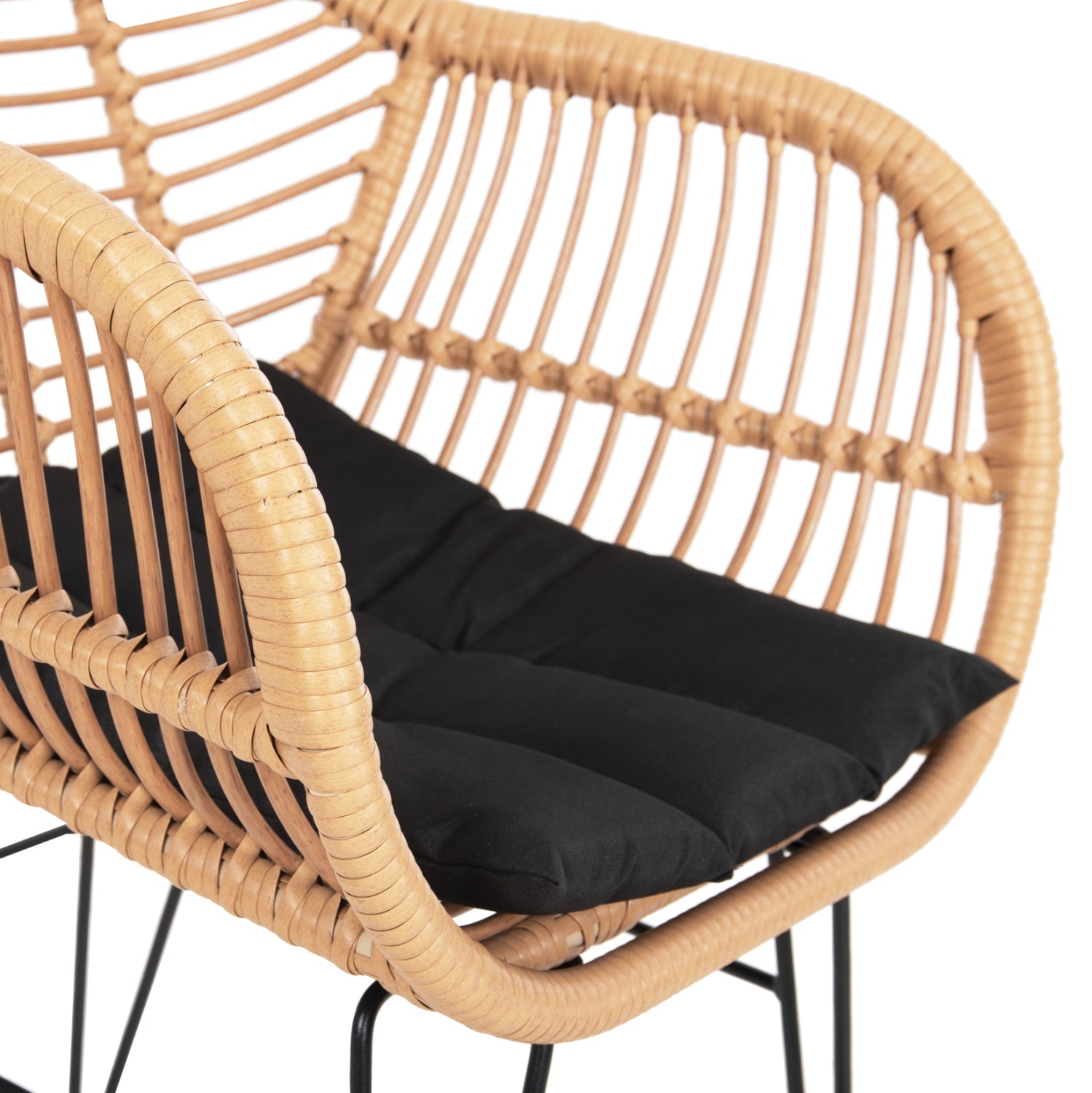 ΠΟΛΥΘΡΟΝΑ ΜΕ ΜΑΞΙΛΑΡΙ ΜΕΤΑΛΛΙΚΗ ALLEGRA HM5450.31 ΜΕ WICKER ΜΠΕΖ 58x59x82Υ - Pakobazaar
