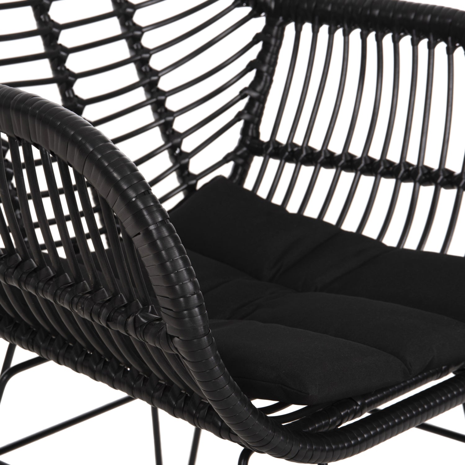 ΠΟΛΥΘΡΟΝΑ ΜΕ ΜΑΞΙΛΑΡΙ ΜΕΤΑΛΛΙΚΗ ALLEGRA HM5450.32 ΜΕ WICKER ΜΑΥΡΟ 58x59x82Υεκ. - Pakobazaar