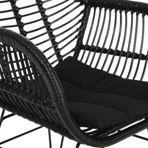 ΠΟΛΥΘΡΟΝΑ ΜΕ ΜΑΞΙΛΑΡΙ ΜΕΤΑΛΛΙΚΗ ALLEGRA HM5450.32 ΜΕ WICKER ΜΑΥΡΟ 58x59x82Υεκ. - Pakobazaar
