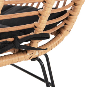 ΠΟΛΥΘΡΟΝΑ ΜΕ ΜΑΞΙΛΑΡΙ ΜΕΤΑΛΛΙΚΗ ALLEGRA HM5450.31 ΜΕ WICKER ΜΠΕΖ 58x59x82Υ - Pakobazaar