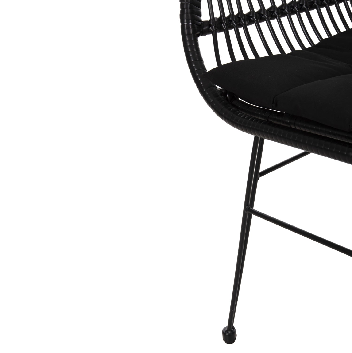 ΠΟΛΥΘΡΟΝΑ ΜΕ ΜΑΞΙΛΑΡΙ ΜΕΤΑΛΛΙΚΗ ALLEGRA HM5450.32 ΜΕ WICKER ΜΑΥΡΟ 58x59x82Υεκ. - Pakobazaar