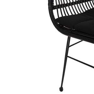 ΠΟΛΥΘΡΟΝΑ ΜΕ ΜΑΞΙΛΑΡΙ ΜΕΤΑΛΛΙΚΗ ALLEGRA HM5450.32 ΜΕ WICKER ΜΑΥΡΟ 58x59x82Υεκ. - Pakobazaar