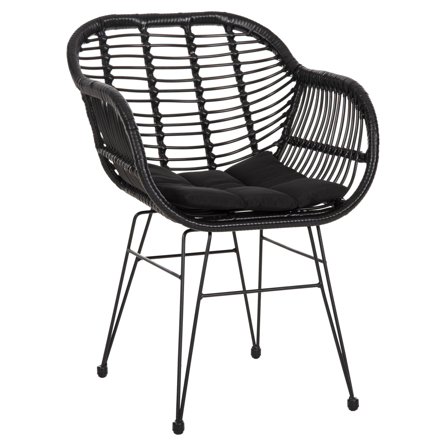 ΠΟΛΥΘΡΟΝΑ ΜΕ ΜΑΞΙΛΑΡΙ ΜΕΤΑΛΛΙΚΗ ALLEGRA HM5450.32 ΜΕ WICKER ΜΑΥΡΟ 58x59x82Υεκ. - Pakobazaar