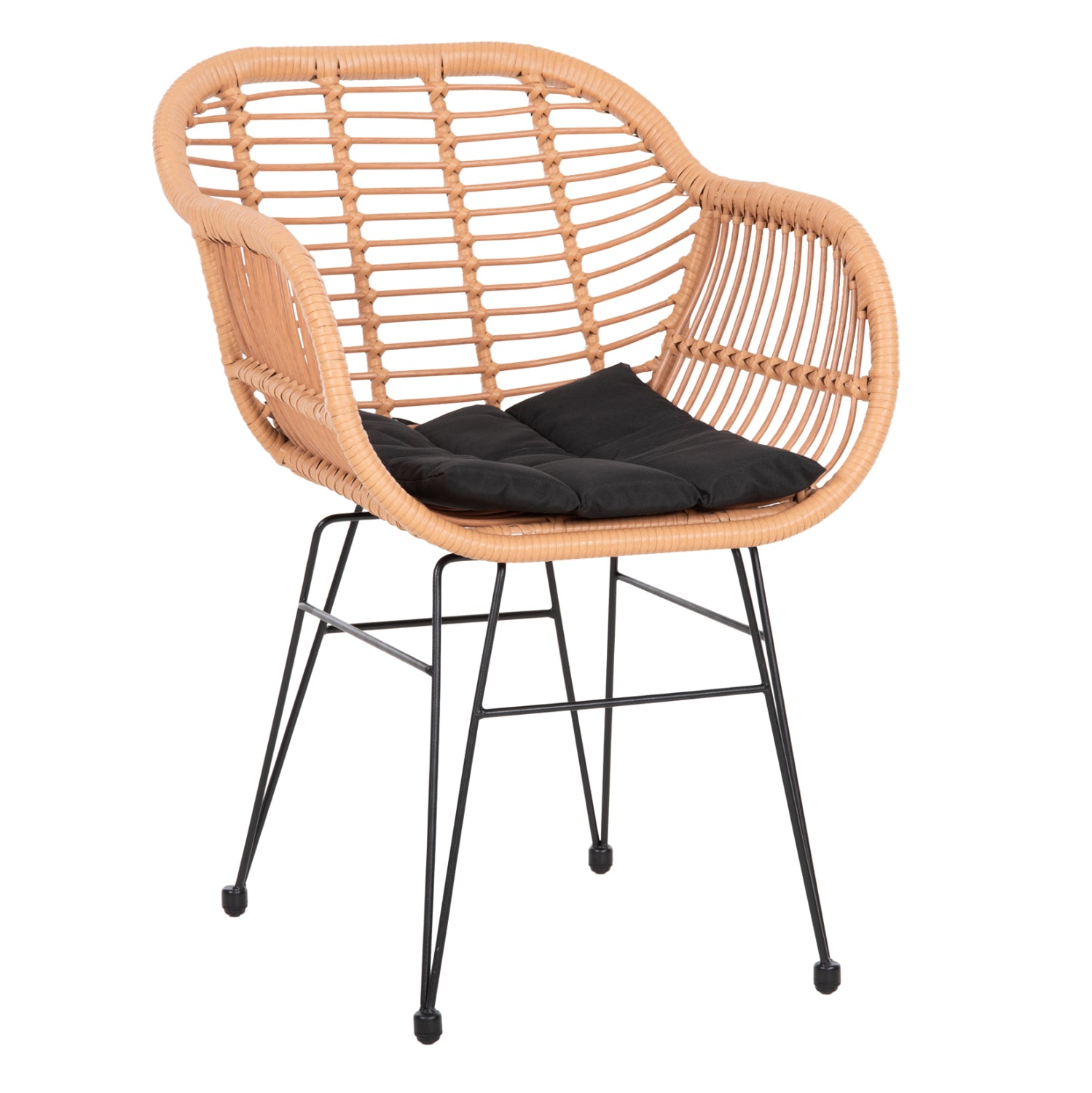 ΠΟΛΥΘΡΟΝΑ ΜΕ ΜΑΞΙΛΑΡΙ ΜΕΤΑΛΛΙΚΗ ALLEGRA HM5450.31 ΜΕ WICKER ΜΠΕΖ 58x59x82Υ - Pakobazaar