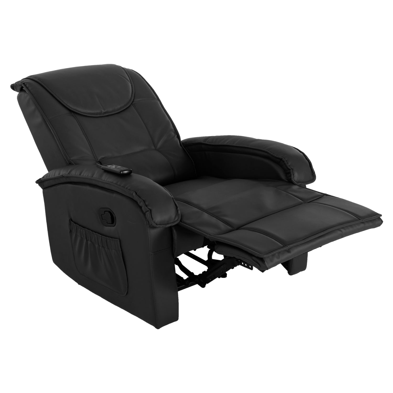 ΠΟΛΥΘΡΟΝΑ RELAX ΜΕ ΜΗΧΑΝΙΣΜΟ MASSAGE ROCCA HM0026.01 PU ΜΑΥΡΟ 88x90x80 εκ. - Pakobazaar