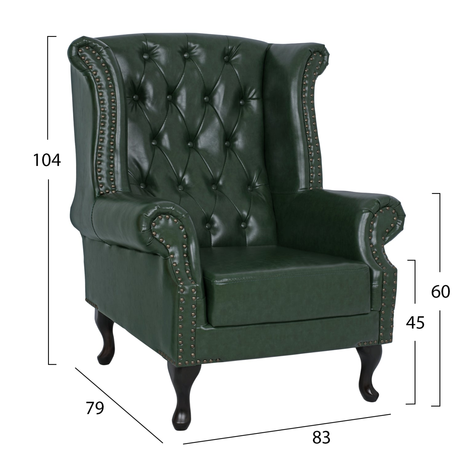 ΠΟΛΥΘΡΟΝΑ-ΜΠΕΡΖΕΡΑ T.CHESTERFIELD POLINA HM0053.08 PU ΚΥΠΑΡΙΣΣΙ 83x79x104 εκ - Pakobazaar