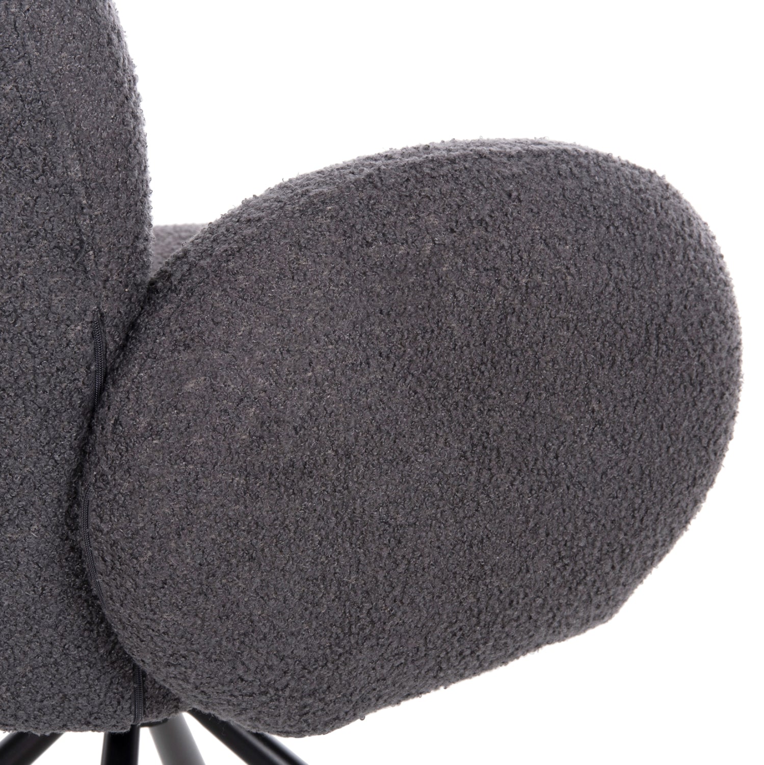 ΠΟΛΥΘΡΟΝΑ ΠΕΡΙΣΤΡΕΦ. WINON HM9778.01 ΓΚΡΙ TEDDY ΥΦΑΣΜΑ-ΜΑΥΡΟ ΜΕΤΑΛΛΟ 65x67x92Υ εκ. - Pakobazaar