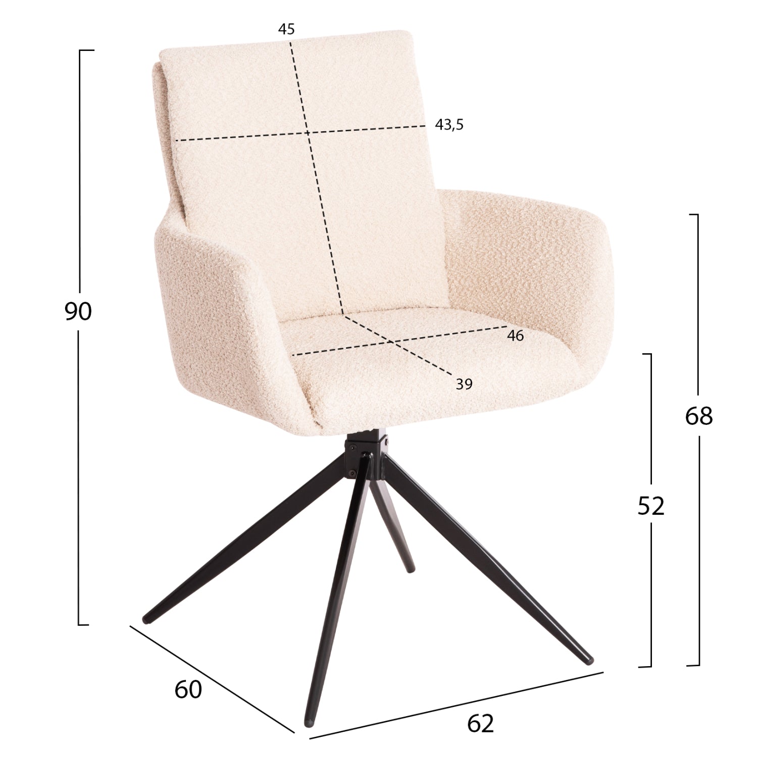 ΠΟΛΥΘΡΟΝΑ ΠΕΡΙΣΤΡΕΦ. BLANS HM9942.07 ΜΠΕΖ ΜΠΟΥΚΛΕ ΥΦΑΣΜΑ-ΜΕΤΑΛΛΙΚΑ ΠΟΔΙΑ 62x60x90Υ - Pakobazaar