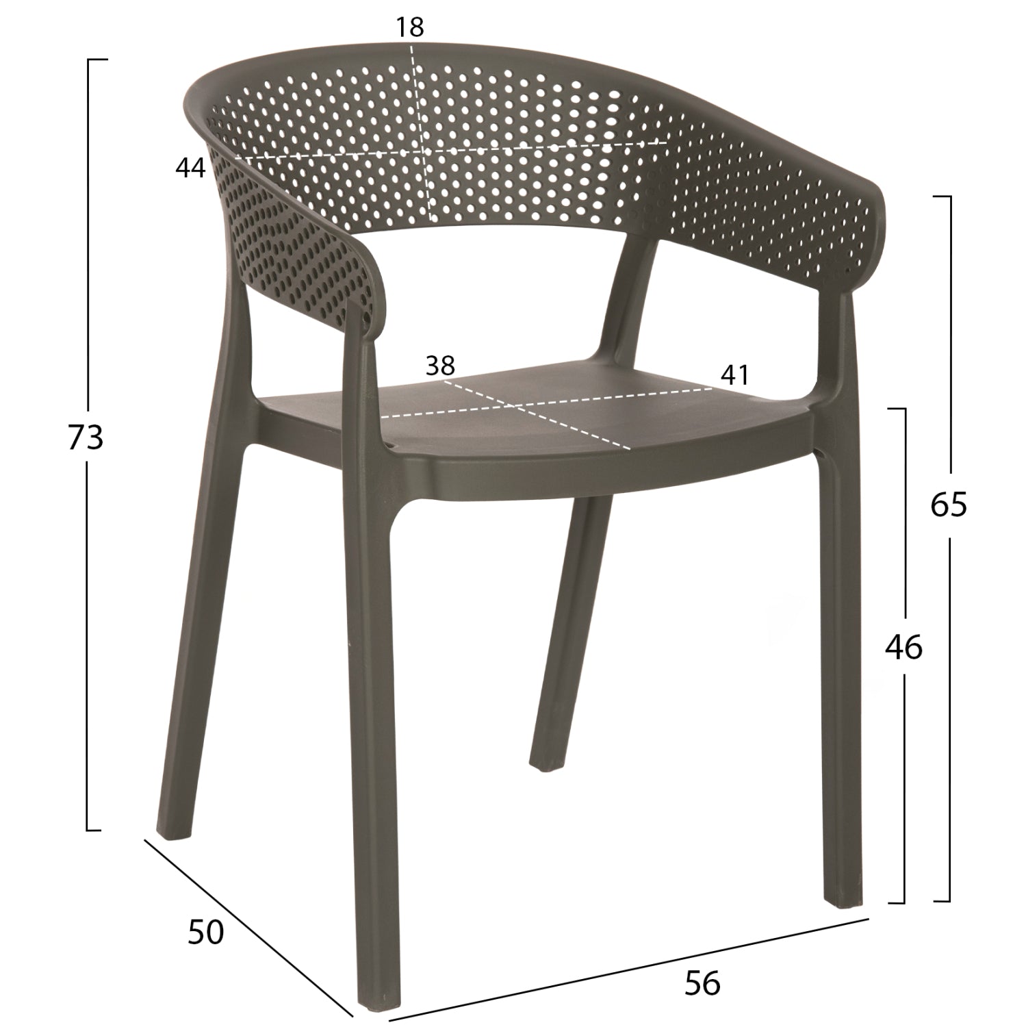 ΠΟΛΥΘΡΟΝΑ ΠΟΛΥΠΡΟΠΥΛΕΝΙΟΥ PERFOE HM5941.07 DARK OLIVE 56x50x73Υεκ. - Pakobazaar