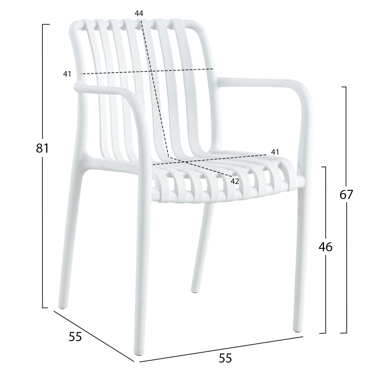 ΠΟΛΥΘΡΟΝΑ ΠΟΛΥΠΡΟΠΥΛΕΝΙΟΥ TIPPY HM5940.01 ΛΕΥΚΗ 55x55x81Υεκ. - Pakobazaar
