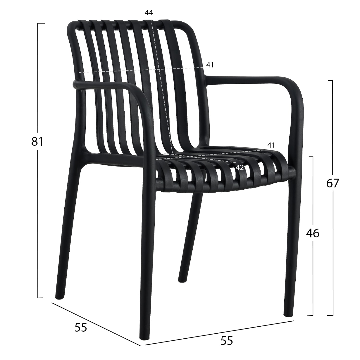 ΠΟΛΥΘΡΟΝΑ ΠΟΛΥΠΡΟΠΥΛΕΝΙΟΥ TIPPY HM5940.02 ΜΑΥΡΗ 55x55x81Υεκ. - Pakobazaar