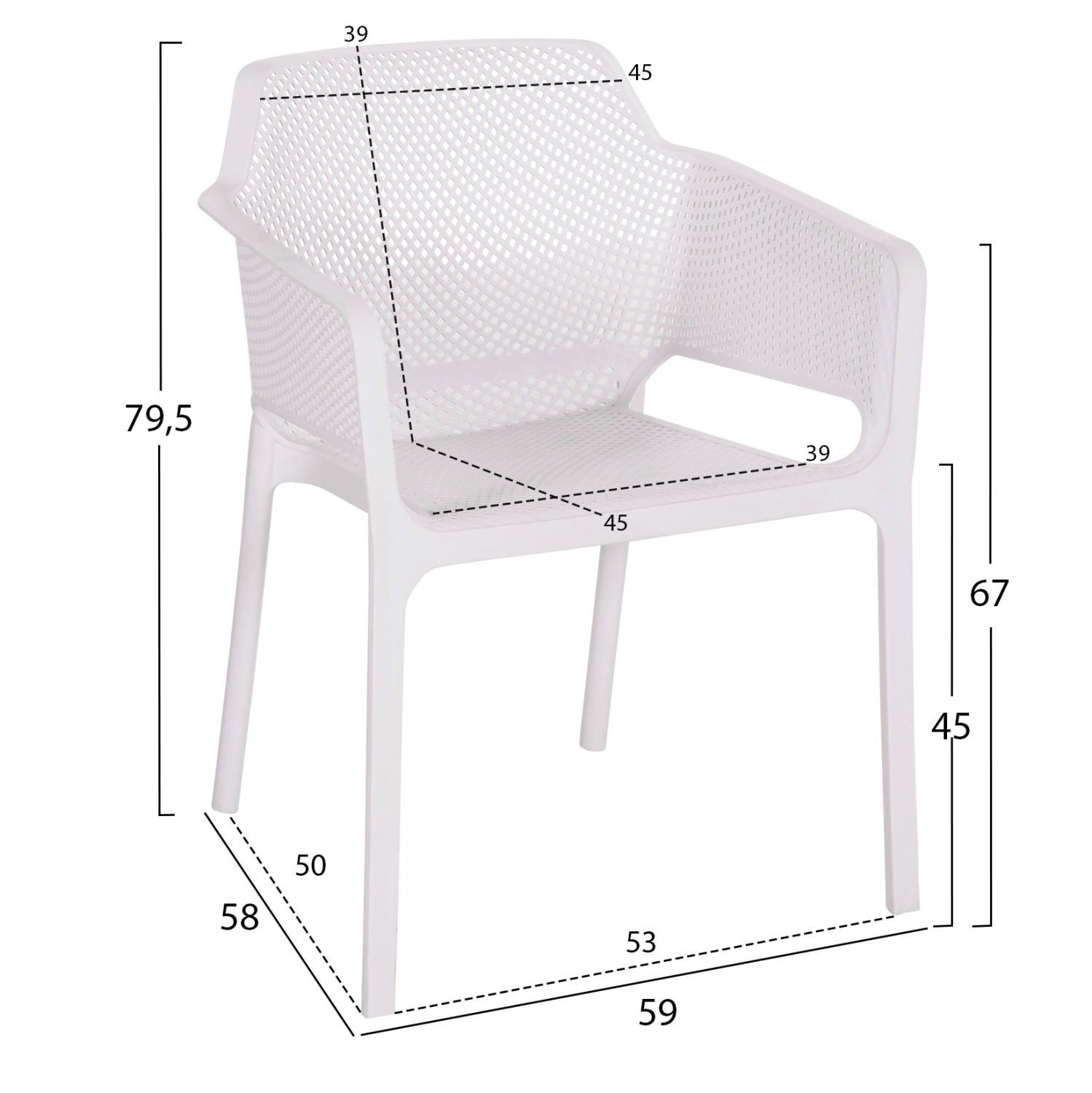 ΠΟΛΥΘΡΟΝΑ ΠΟΛΥΠΡΟΠΥΛΕΝΙΟΥ JOHN HM6103.01 ΛΕΥΚΗ 59x58x79.5Υεκ. - Pakobazaar