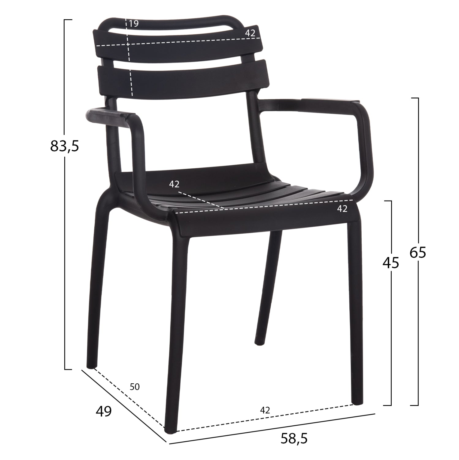 ΠΟΛΥΘΡΟΝΑ ΠΟΛΥΠΡΟΠΥΛΕΝΙΟΥ PHILLY HM6123.02 ΜΑΥΡΟ 58.5x49x83.5Υεκ. - Pakobazaar