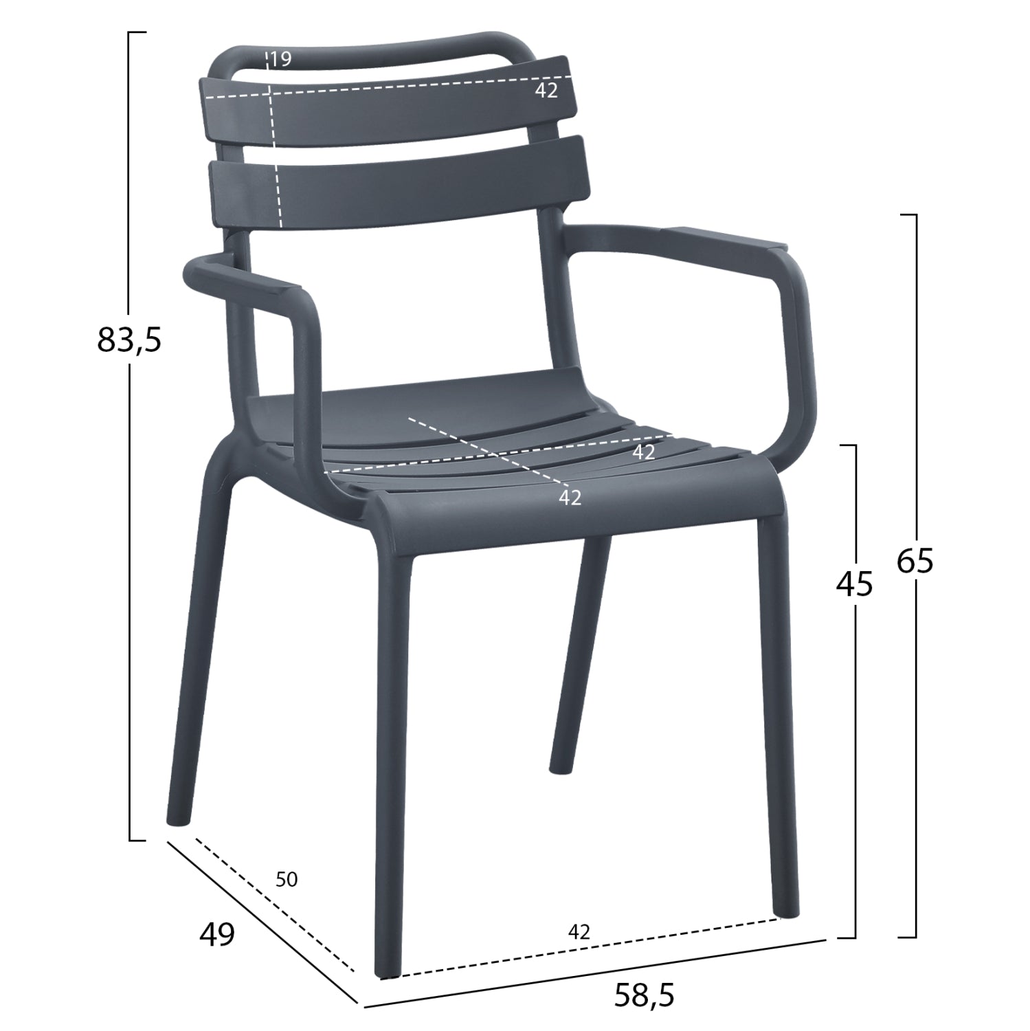 ΠΟΛΥΘΡΟΝΑ ΠΟΛΥΠΡΟΠΥΛΕΝΙΟΥ PHILLY HM6123.03 ΓΚΡΙ 58,5x49x83,5Υεκ. - Pakobazaar