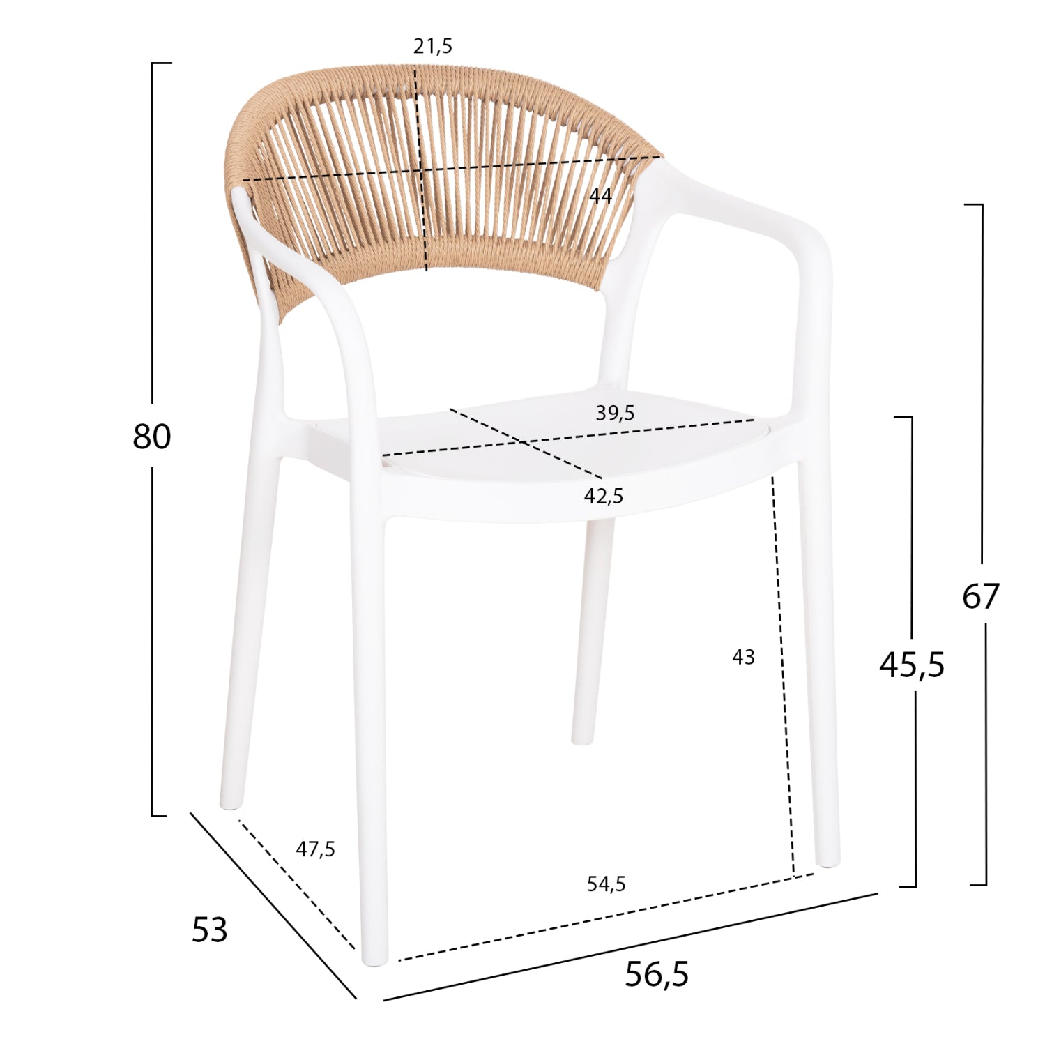 ΠΟΛΥΘΡΟΝΑ ΠΟΛΥΠΡΟΠΥΛΕΝΙΟΥ EVA HM6155.01 ΛΕΥΚΗ ΜΕ ΜΠΕΖ ΣΧΟΙΝΙ 56,5x53x80Υεκ. - Pakobazaar