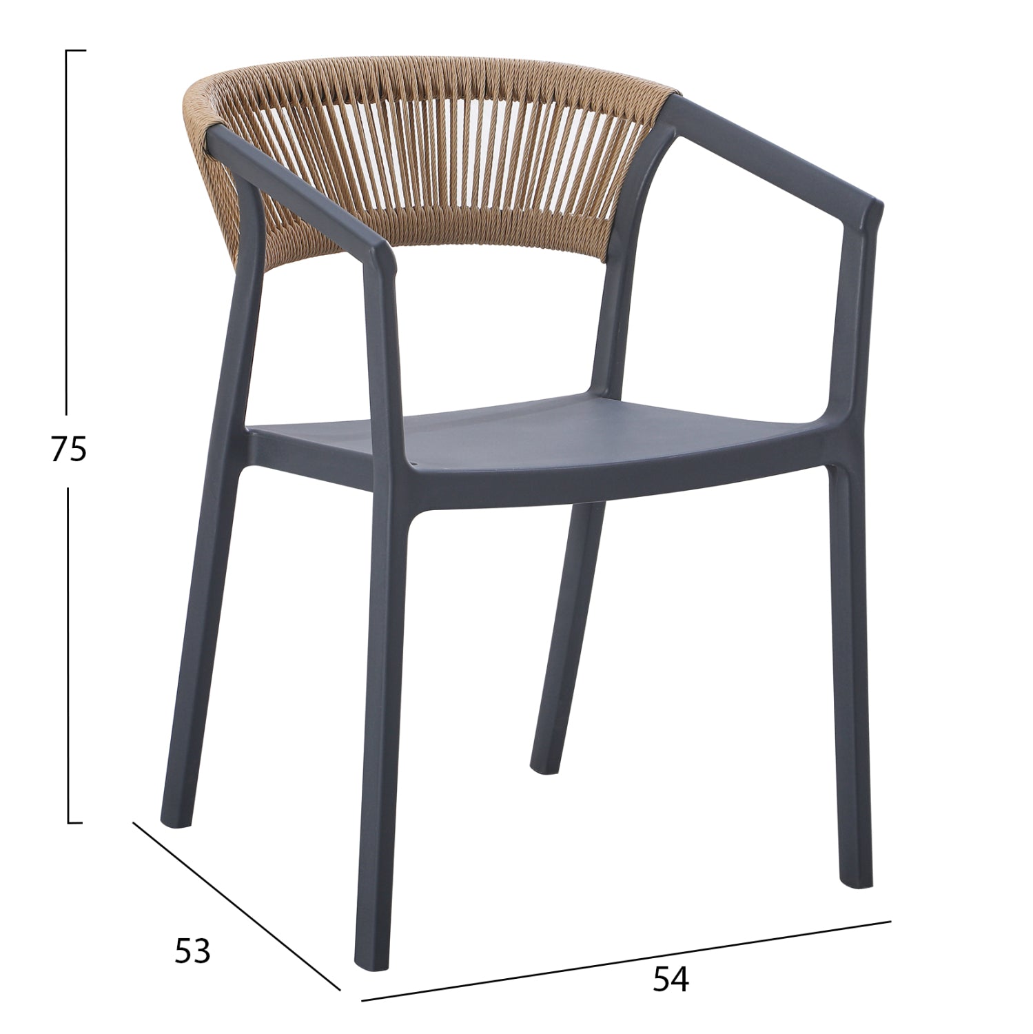 ΠΟΛΥΘΡΟΝΑ ΠΟΛΥΠΡΟΠΥΛΕΝΙΟΥ BOGI HM6240.10 ΓΚΡΙ ΜΕ ΜΠΕΖ ΣΧΟΙΝΙ 55x53.5x74Υεκ. - Pakobazaar