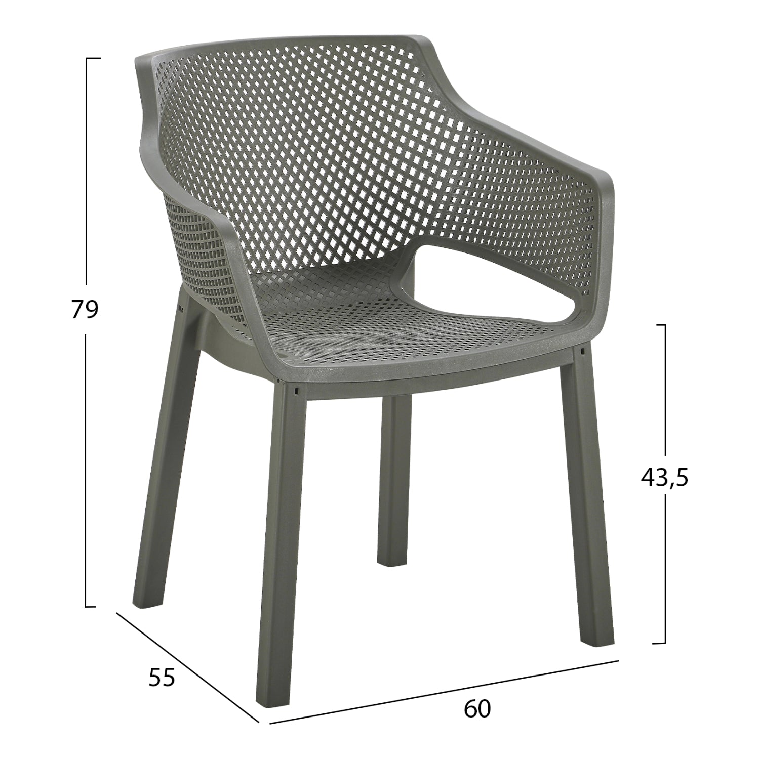 ΠΟΛΥΘΡΟΝΑ ΠΟΛΥΠΡΟΠΥΛΕΝΙΟΥ PEGGY HM6368.05 DARK OLIVE GREEN 60x55x79Υεκ - Pakobazaar